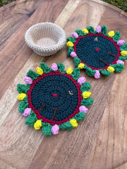 Flower Pot Coaster set